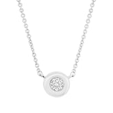 0.05ct 14k White Gold Diamond Bezel Pendant